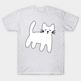 Black and white hand drawn cat T-Shirt